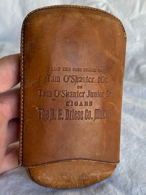 Antique H.E. Driese/Tam O’Shanter Cigars Brown Leather Travel Pocket Case ~ MN